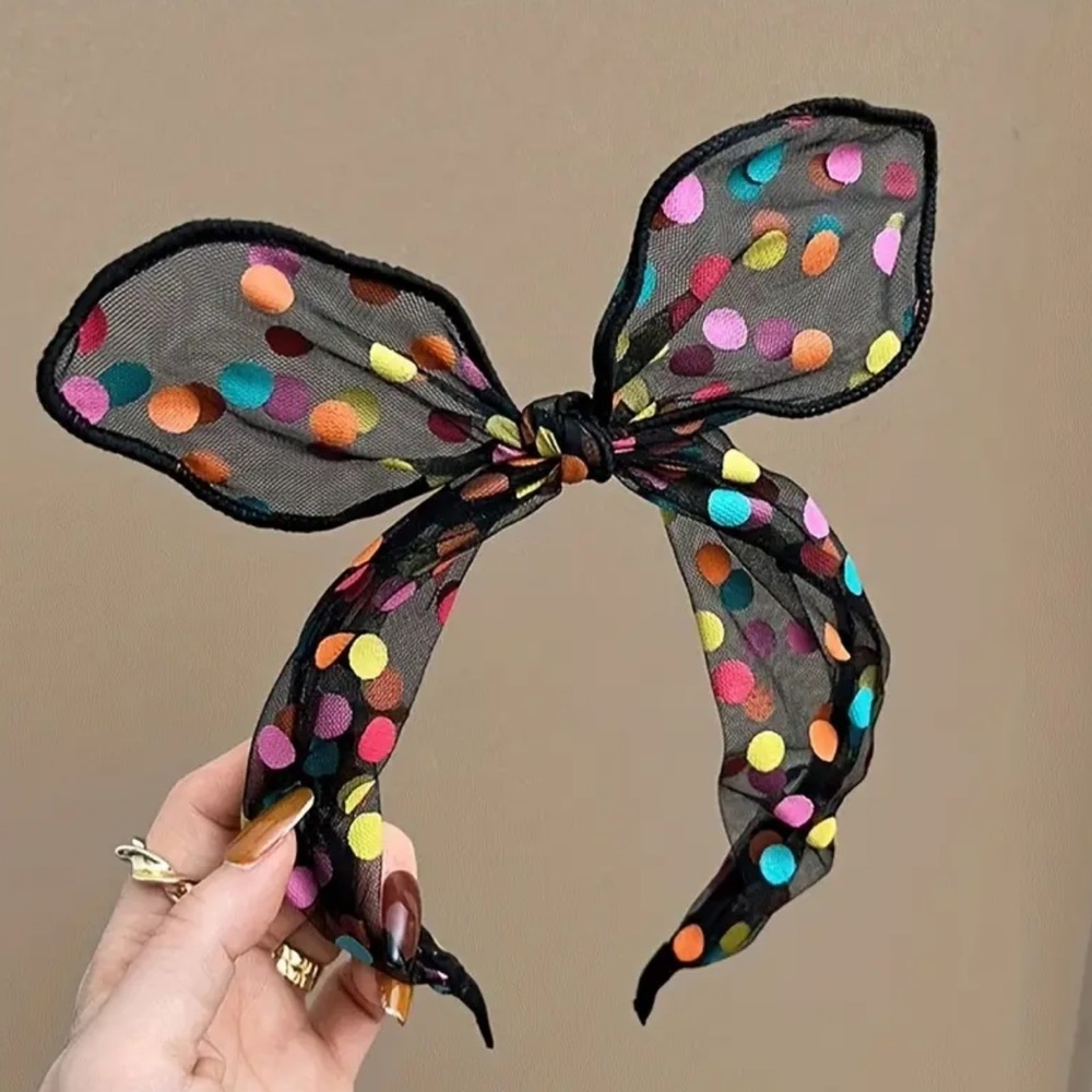 NEW| Colorful Polka Dot Adorable Chiffon Like Headband